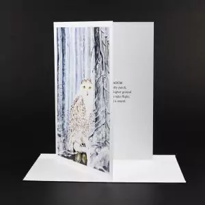 Snowy Owl On Watch Art Card